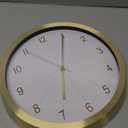 Wall Clock, Modern 12 Inch Battery Operated Wall Clocks, Silent Non-Ticking Aluminum Clock for Bedroom, Kitchen, Living Room Decor, Easy to Read, Lightweight, Gold