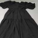 MessBebe Maxi Dress Puffy Sleeve V Neck High Waist A-Line Flowy Wrap Sun Wedding Guest Long Dresses for Women