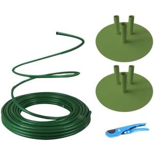 Flexible Tube for Artificial Flowers, Tube Pipe for Fake Flowers, Prop Building, Balloon Arches, Pipe Stem Tubing for Floral Wedding Decor, DIY Arts (Green(32ft+1Scissor+2Green base))