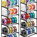 GRETJOB 10-Tier Modular 3D Printer Filament Storage Rack, Metal Filament Spool Holder & Organizer, Holds 60 Spools(1kg), Filament Storage Shelf for 3D Printing Machine, Tool-Free Assembly