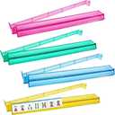 17.6 Inches Modern Mahjong Racks with Pushers Set of 4, Multi Color Acrylic American Mahjong Tile Pushers, Plastic All-in-One Rack with Push Rods Combo for Game