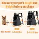 YUDODO Dog Front Carrier Backpack with Sunshade Hood, 2 Head-Out (Front & Side) Breathable Pet Carrier for Small Dog, Ventilated Doggy Backpack for Hiking Outdoor (Upgraded Black, L)