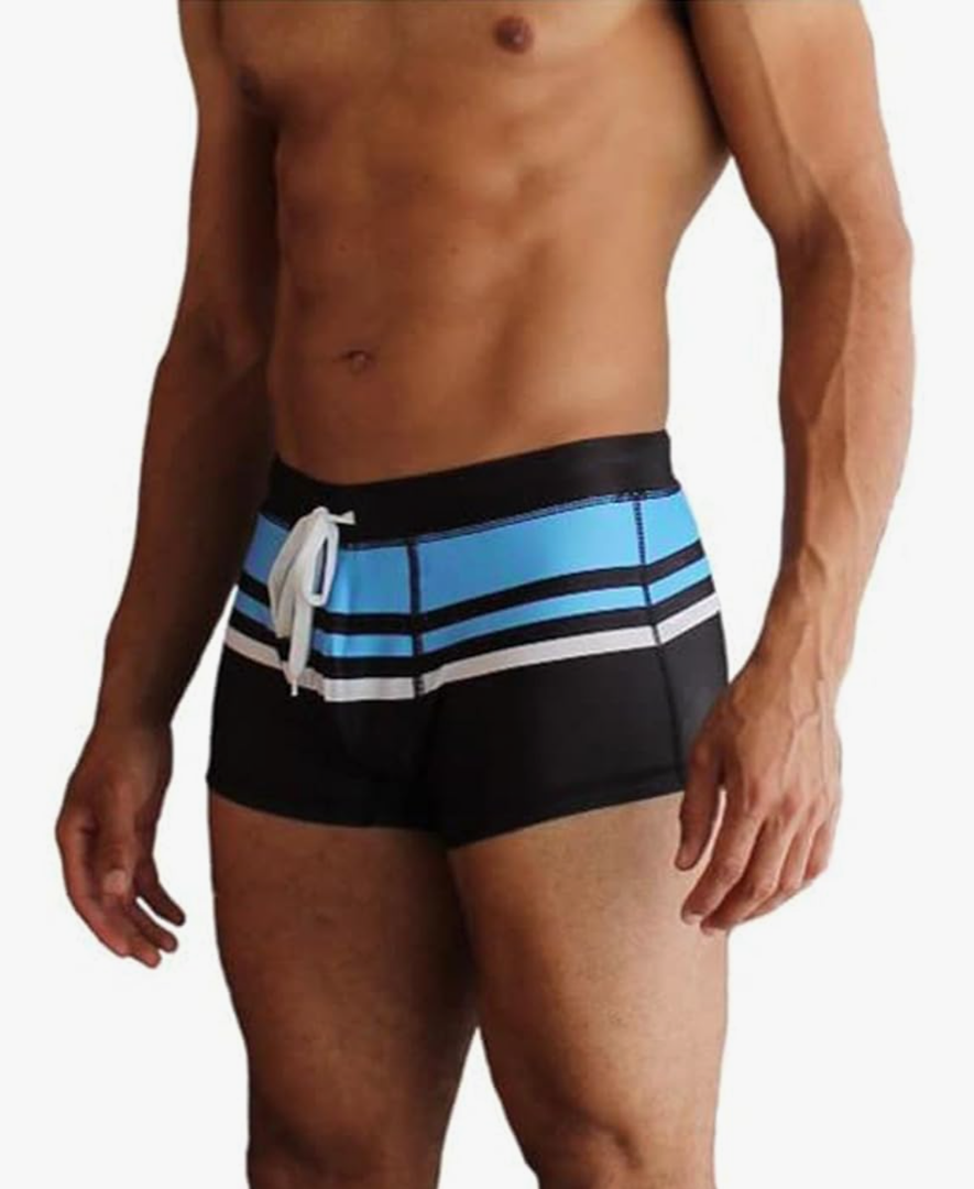 COOFANDY Men's Square Leg Swim Briefs Tight Swim Trunks Swimsuit Athletic Bathing Suit Swimwear with Liner Size M