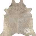 Sunshine Cowhides 100% Genuine Metallic Gold On Off White Cowhide Rug - Modern Style Animal Skin Rug & Floor Carpet for Living Room, Bedroom, Kitchen & More - Extra Large (6x7-8 Ft.)