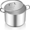 TeamFar 16QT Stock Pot, Stainless Steel Stockpot Large Induction Cooking Pot with Lid & Tri-ply Bottom, for Soup Seafood Cooking, Sauce Canning, Non Toxic & Heavy Duty, Various Stovetops Suitable