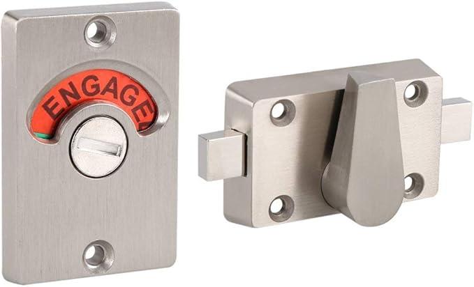 Fdit Latch Indicating Lock Stainless Steel Bolt Door Lock Indicator Bolt Vacant/Engaged Bathroom Wc Public Restroom Toilet Privacy Partition Door Lock Latch