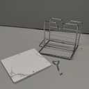 Livabber Napkin Holder, Metal Napkin Storage with Salt and Pepper Shakers Caddy Modern Napkin Dispenser for Table Kitchen Countertop, Not Including Salt and Pepper Shakers (Middle Marble, Chrome)