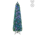 6 FT Pre-Lit Artificial Xmas Tree with Colorful Fiber Optics & 517 PVC Branch Tips