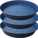 3 Pack of 22 inch Plant Saucer (19.2 Inch Base), 3.6" Depth Tray, Large Deep Garden Plastic Flower Planter Plant Trays for Indoors Outdoor Bath Bath (22", Blue)