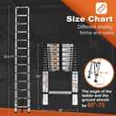Telescoping Ladder, SocTone 12.5 FT Aluminum Lightweight Extension Ladder with 2 Triangle Stabilizers, Heavy Duty 250lbs Max Capacity, Multi-Purpose Collapsible Ladder for RV or Outdoor Work