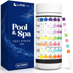 162 Pcs 7-Way Hot Tub, Spa & Pool Test Strips - Accurate Readings in 15 Seconds