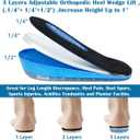 Svowin 3 Layers Adjustable Height Increase Insoles, Heel Lift Inserts for Leg Length Discrepancies and Achilles Tendonitis, Heel Cushion Cups for Heel Pain, Heel Spur, Men and Women (Small)