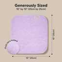 6-Pack Baby Washcloths Soft Absorbent Viscose from Bamboo Washcloths for Face, Body, Baby Towels for Newborn, Kids, Toddlers, Infant,Gentle on Sensitive Skin,10x10 Reusable Face Towels(Soft Lilac)