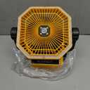 Battery Powered Fan - 9-Inch Rechargeable Fan Portable, 24000mAh(60Hrs) Camping Fans for Tent, Auto Oscillation Cordless, Tent Fans for Camping with Remote/light, 4 Speeds, 4 Timing, Outdoor, Yellow