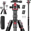 78" Aluminum Camera Tripods & Monopods, Victiv Compact Travel Tripod for Camera DSLR, Spotting Scope,Telescope, Binoculars, Porfessional Heavy Duty Camera Stand for Photography Video Recording (Red)