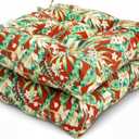 Outdoor Chair Cushions Set of 2,Patio Chair Cushions with Non-Slip Ties,19'' x 19'',Fluffy Tufted Outdoor Seat Cushions, Waterproof Patio Furniture Cushions,Outdoor Dining Chair Pads (Hamani)