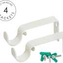 Ivilon Drapery Window Curtain Rod Set - Square Design 1 1/8 Rod. 72 to 144 Inch. Ivory/White
