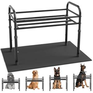 ADENGL Raised Dog Bowl Stand for XLarge & Large Dogs,Table Steel Frame Elevated Dog Bowls Stand with Mat,Non-Slip No Spill,Adjusts to 4 Heights 8.7-13.4", Holds 6-8.7" Diameter Bowl(Bowl Not Included)