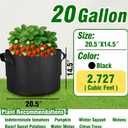 12-Pack 20 Gallon Grow Bags, Heavy Duty Fabric Pots with Handles, Reusable Plant Bags for Vegetable, Herbs & Flowers, BPA-Free, Breathable, Durable
