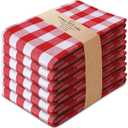 Urban Villa Kitchen Towels Set of 6 Buffalo Checks Red//White Kitchen Towels 20X30 Inches 100% Cotton Highly Absorbent Kitchen Towels Premium Quality Ultra Soft Mitered Corners KitchenTowels