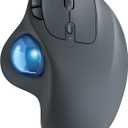 Nulea M501 Wireless Trackball Mouse, Rechargeable Ergonomic, Easy Thumb Control, Precise & Smooth Tracking, 3 Device Connection (Bluetooth or USB Receiver), Compatible for PC, Laptop, Mac, Windows, Grey-Blue 