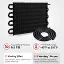 EVIL ENERGY 5/16" Transmission Oil Cooler, 8 Pass Tube and Fin Cooler Kit Universal Aluminium Black