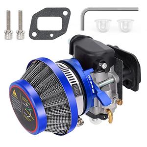 15mm Carburetor Upgrade Kit Air Filter Set Compatible with 2 Stroke 43cc 47cc 49cc Standup Gas Scooter ATV Quad Pocket Bike XG-550 BladeZ Moby X Blue