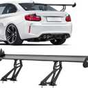 Upgrades Wing Car Spoiler, 43.3" GT Aluminum Wing Adjustable Universal Lightweight Rear Spoiler, Black Hatch Aluminum Single Deck fit Racing Spoiler BGW/JDM Drift