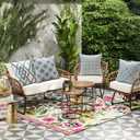 OTOSTAR Set of 4 Waterproof Throw Pillow Covers 18x18 Inch Farmhouse Geometric Square Pillow Cases for Couch Patio Furniture Balcony Garden Outdoor DecorationGeometry40-Grey