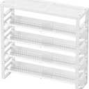 Jojocross Expandable, Stackable, Adjustable Spice Rack kitchen Organizer,Metal Pantry Storage Shelves - Multi-Tier Shelf for Cabinet, Countertop, Pantries, Cupboard or Wall Mount,White (4 inclined shelves /1 flat top shelf)