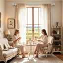Silver Curtain Rod 32 to 58 Inch, Decorative Drapery Rods, 2 Pack
