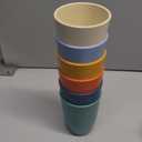 Wrova Wheat Straw Cups 6 PCS Good Alternative to Plastic Reusable Cups 12 oz Unbreakable Drinking Cup Reusable Dishwasher Safe Water Plastic Glasses with 6 Colors (Orange,Light Blue,Yellow,Beige,Green,Navy Blue)