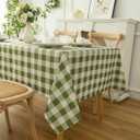 Waterproof Plaid Tablecloth Fabric - Square 58x58 Inch Classic Gingham Checker Table Cloth for Indoor/Outdoor Use - Buffalo Table Cover for Picnics, BBQs, and Parties, Sage Green 