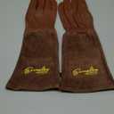 Rose Pruning Gloves for Men and Women - Thorn Proof Goatskin Leather Gardening Gloves with Gauntlet (Large, Brown) (Large (Pack of 1))