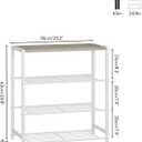 Yusong Shoe Rack Organizer, 4 Tier Industrial Shoe Storage Shelf for Closet Entryway, Narrow Sturdy Metal Shoe Shelves, White