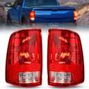 Nilight Taillight Assembly for 2009 2010 2011 2012 2013 2014 2015 2016 2017 2018 Dodge Ram 1500 2500 3500 2019 2020 2021 Classic Rear Lamp OE Style w/Bulbs Driver and Passenger Side (Red)