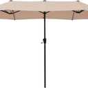 HERA'S PALACE 13 ft Rectangle Patio Umbrellas Large Outdoor Umbrella with Crank Powerful UV Protective Table Umbrella Outdoor Patio for Backyard, Pool, Garden, Deck (Beige)
