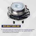 KUSATEC 515064 2WD/RWD Front Wheel Bearing and Hub Assembly Fit for Nissan Frontier 2005-2018, Pathfinder 2005-2012, Xterra 2005-2015, Suzuki Equator 2009-2012, 6 Lug Bolts w/ABS, 2PCS