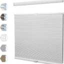Top Down Bottom Up Blackout Cellular Shades, Cordless up Down Blinds, Honeycomb Blinds, Room Darkening, White 81x122