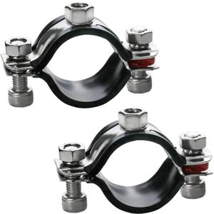 2 Pack Pipe Supports,304 Stainless Steel Wall Mount Ceiling Mount Pipe Bracket Clamp Ring Hanger with Screws for Pipe OD 15-19mm