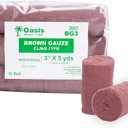 Brown Gauze Rolls Pack of 12, Bandage Roll, 100% Cotton, 3" x 5 Yards, Cling Gauze Wrap for Effective Wound Care & Comfort