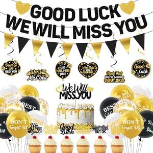 Roetyce Farewell Party Decorations, We Will Miss You Banner Cake Topper Balloons Hanging Swirls Kit, Going Away/Leaving/Retirement Party Decorations for Men Women, Coworker Goodbye Party Supplies