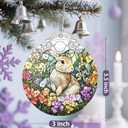 2 x Rabbit Ornament, Stained Glass Christmas Decorations, Christmas Ornaments for Tree, Holiday Ornament, Gifts for Rabbit Lovers, Holiday Party Gifts, Gift Ideas & Xmas Gift