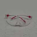 NoCry Safety Glasses with Clear Anti Fog Scratch Resistant Wrap-Around Lenses and No-Slip Grips, UV Protection. Adjustable (White & Pink, 1 pack)