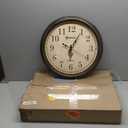 Geevon Vintage Wall Clock, Silent 18" Non Ticking Retro Round Clock Quartz Decorative Battery Operated Wall Clock for Kitchen, Office, Bedroom, Living Room, Classroom, Decor