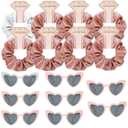 Satin Bridesmaid Scrunchies Bachelorette Hair Ties Set of 6 sunglasses Bridal Shower No Damage Hairties ideas Gift for Wedding Party Favors Bridesmaid Proposal Gifts (8sets White & Rose Gold)