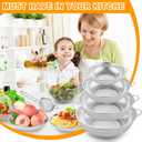 Colander Stainless Steel, 7 Piece Strainers and Colanders Set, Mesh Strainer Net Baskets with Handles, 2 Stainless Steel Plates and Fine Mesh Strainer for Kitchen Food Strain Drain Rinse Cooking
