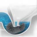 Modern Curved Toilet Brush Set with Wall Mount, Long Handle for Deep Cleaning, White Handle Gray Bristles, 2-Piece No-Stain Bathroom Cleaning Brush