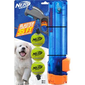 Nerf Dog Tennis Ball Blaster Dog Toy,12 Inch Translucent Blaster with 3 Balls