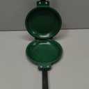 Qiilu Double Sided Non Stick Ceramic Coating Flip Frying Pan Pancake Maker - Green Iron Household Kitchen Cookware